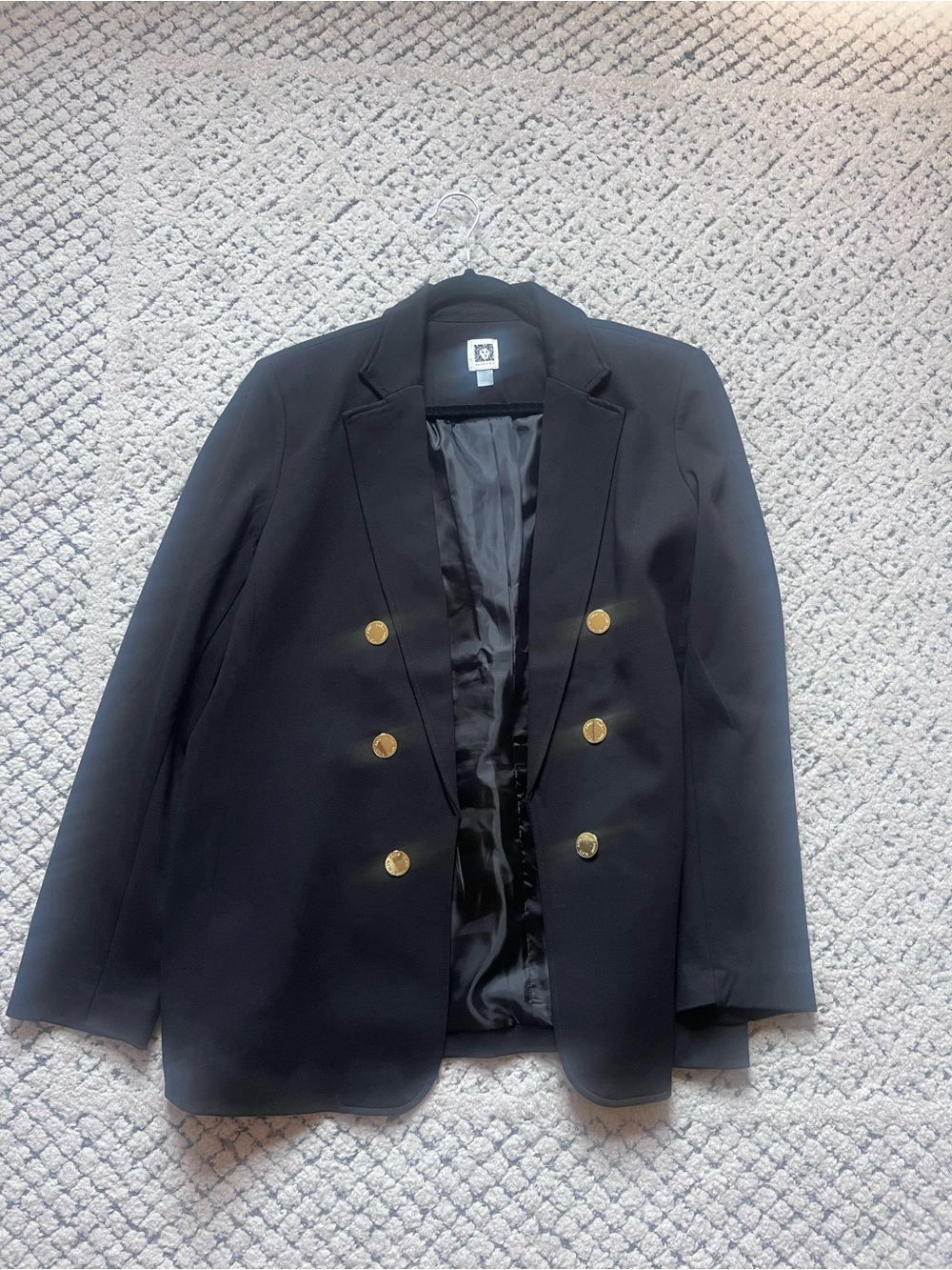 Anne Klein Black Blazer with Gold Lion Label
